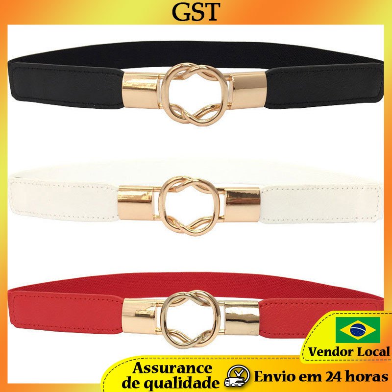 Espartilho elástico elástico elástico cintura selo senhoras combinando saia decoração fivela de Metal moda na moda cinto