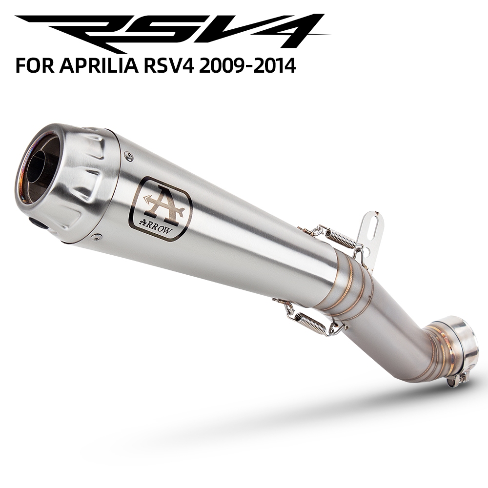 ARROW racing Tubo De Escape Da Motocicleta kit Aço Deslizamento Na Linha Para Aprilia RSV4 2009-2014 Com DB killer