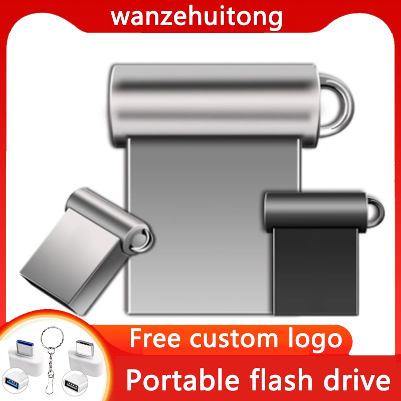 Unidade Flash USB de Metal à prova d'água 8GB/32GB/2TB, compatível com computador, TV