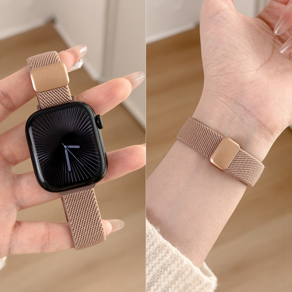 Elasticidade Magnética Náilon Pulseira Fina Para Apple Watch band Feminino Espor
