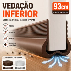 Vedação para Porta 93cm – Bloqueio de Poeira, Insetos e Corrente de Ar | Redução de Ruído | Branco e Marrom