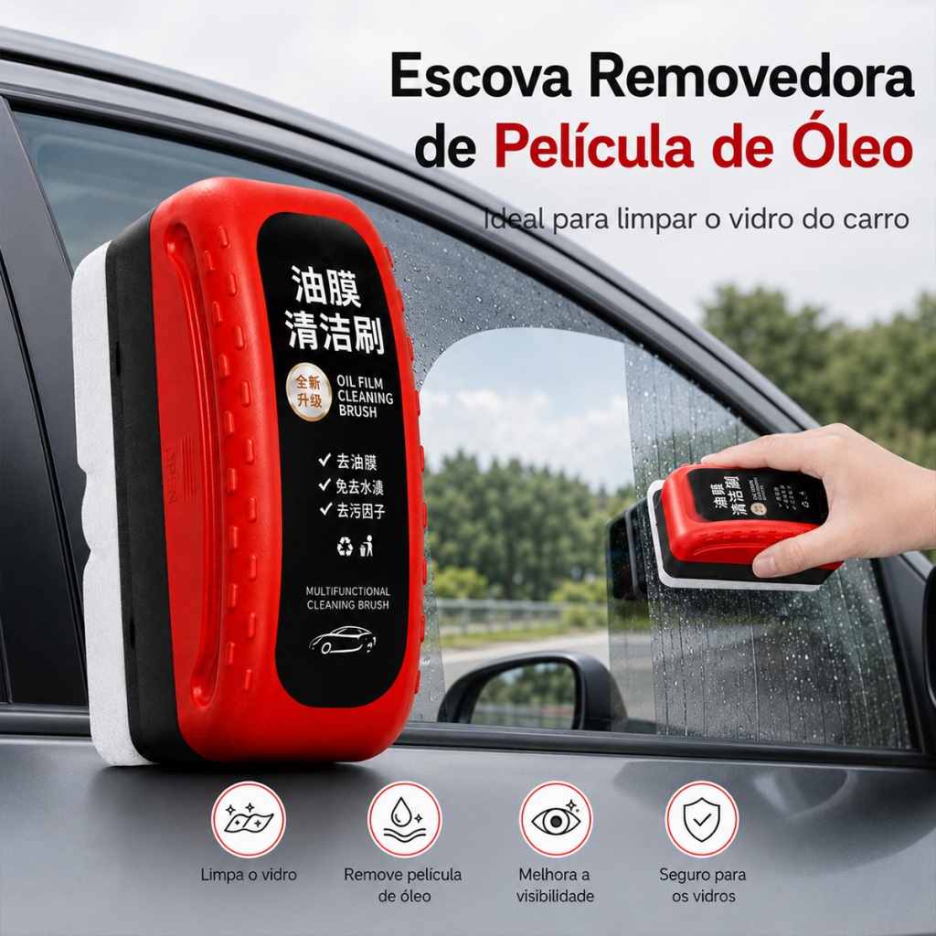 Escova De Limpeza De Filme De Óleo De Pára-Brisa De Carro 120ml-Repelente De Chuva Antiembaçante Para Direção Segura