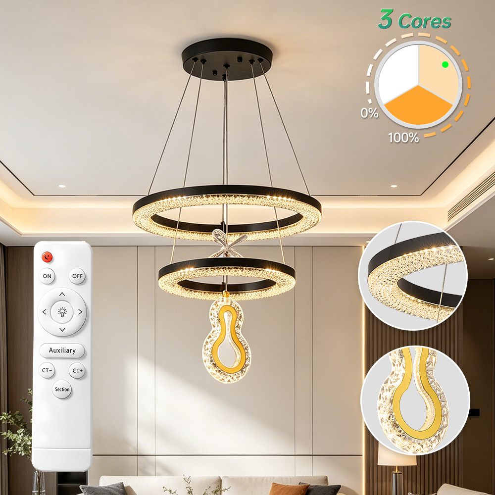 3 Cores 110V-220V Lustre De Teto LED Luminaria Para Teto Sala Com Controle Remoto Decoração Nórdica