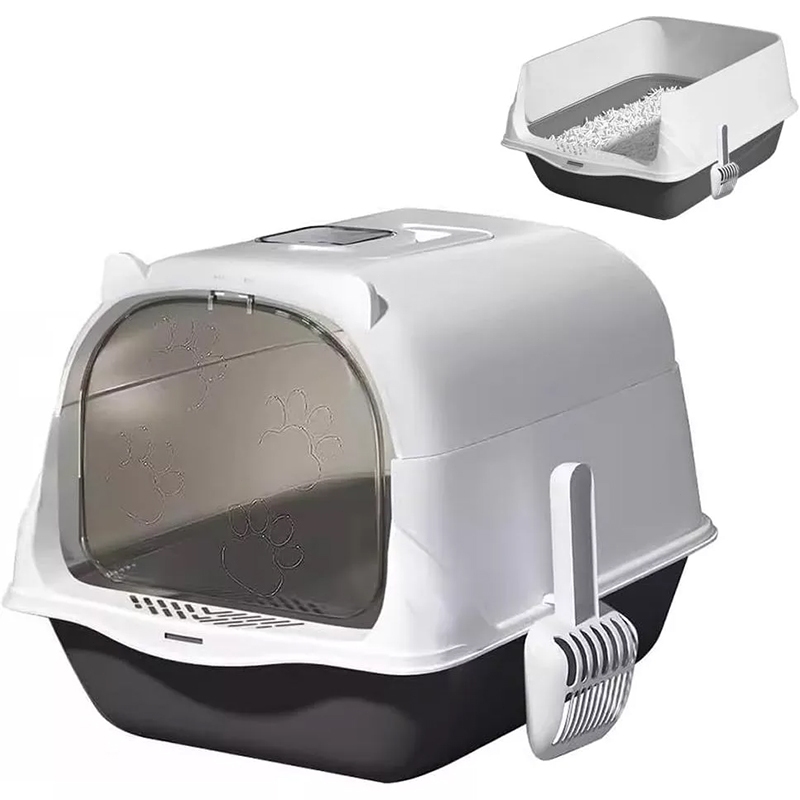 Kit De Caixa De Areia Para Gatos Altos Gigantes Furba Com Alimentador E Colher Sanitária