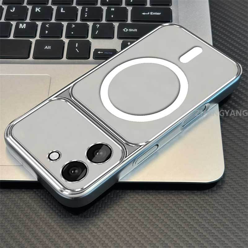 Capa Para POCO X8 Pro 5G Max 5G Bobina Magnética Avançada De Telefone De Janela Grande silicone Transparente anti Queda