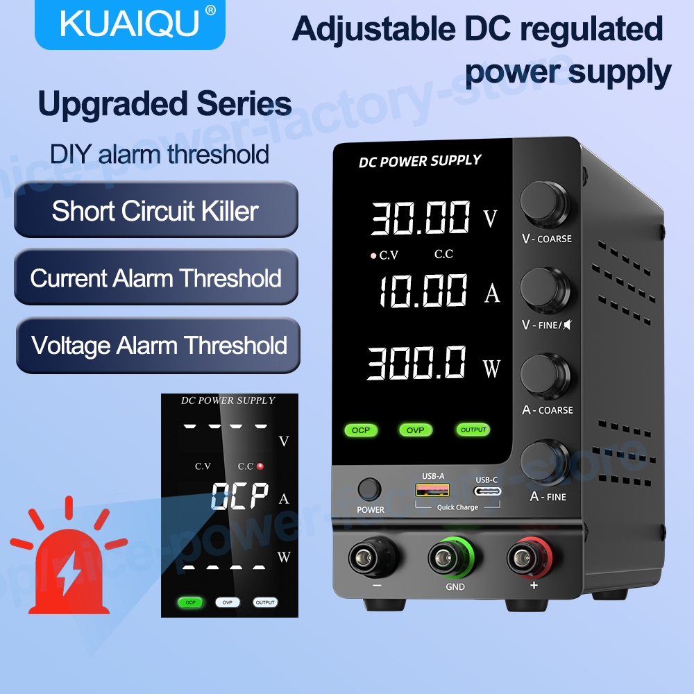 【Do Brasil】FONTE BANCADA ALIMENTACAO PROFESIONAL BIVOLT KUAIQU 3010 30V 6A 180W 30V 10A 300W BIVOLT