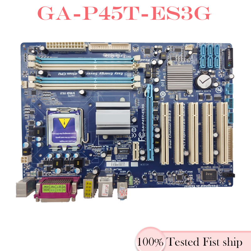 P45 Para Gigabyte GA-P45T-ES3G Placa-Mãe LGA 775 DDR3 ATX Mainboard 100 % Testado Navio Rápido