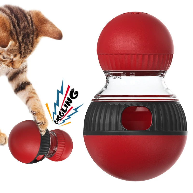 Porta Petisco Para Gatos Brinquedo Giratorio Automatico Que Solta Racao Com Som Chocalho Interativo Pet