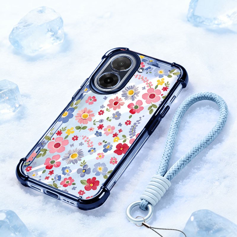 YBD Capa De Telefone Para Redmi A5 Turbo 4 Pro Xiaomi POCO F7 C71 Anti Queda Soft Shell Com Tela Cheia Padrão Floral