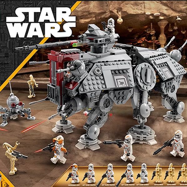 Star wars AT-TE máquina de caminhada Millennium Falcon wars nave espacial montado bloco de construção brinquedo modelo c