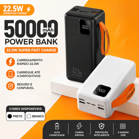 Carregador Portátil grande 50000mah/30000mah/2000mah/10000mah Turbo 22,5W PD carregamento ultrarrápido