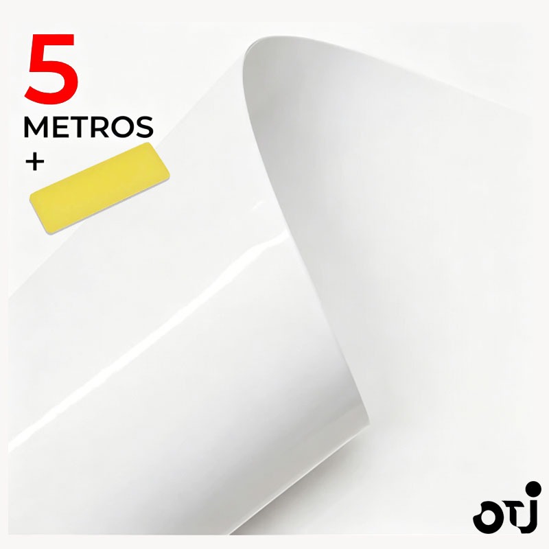 5 /10 Metros Adesivo Vinil Branco + Espátula para Aplicação Móveis Geladeira Fogão Decoração Lavável