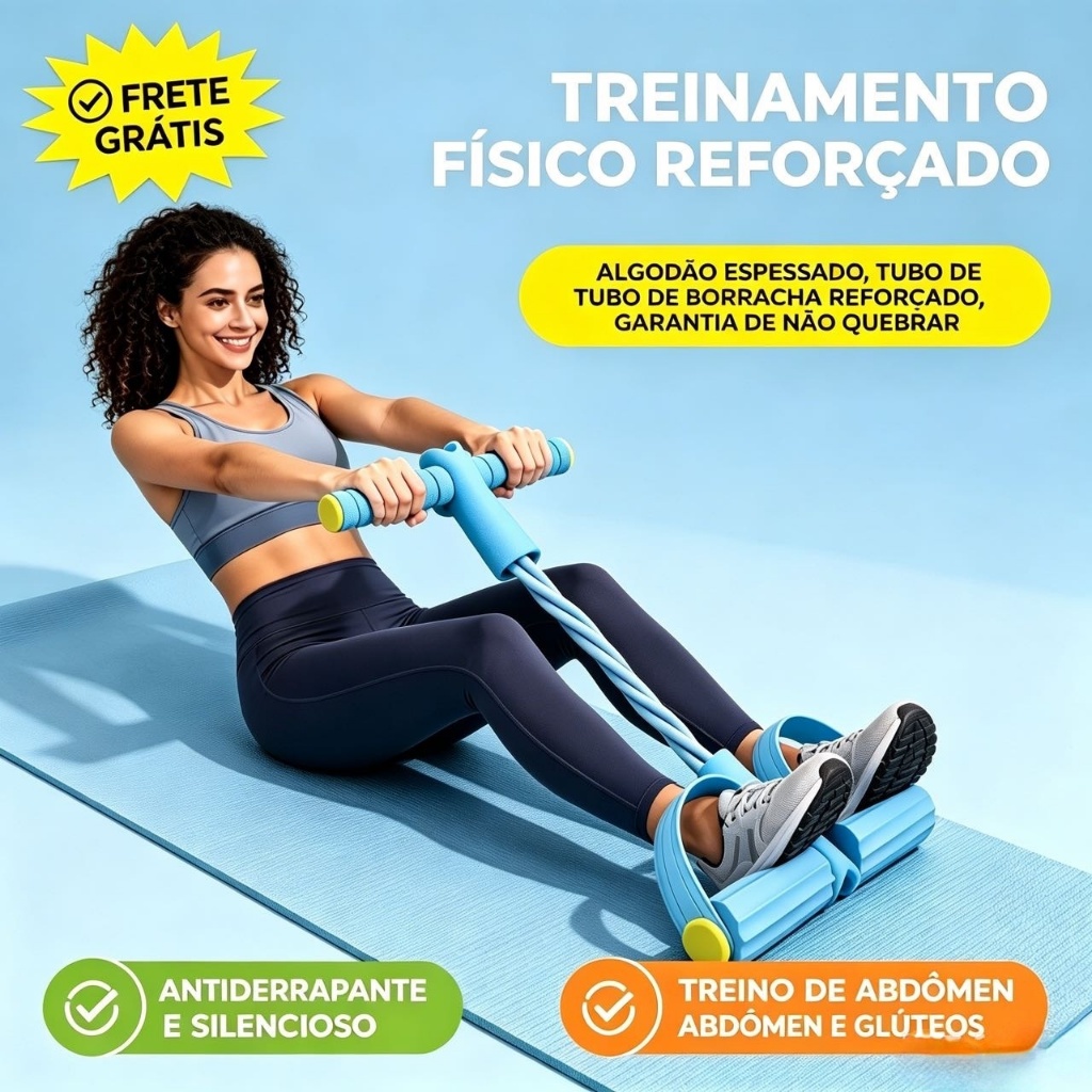 Extensor de Pé Elástico Reforçado Antiderrapante Silencioso para Treino em Casa