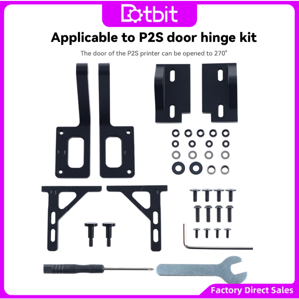 Para Bambu Lab P2S CNC Kit De Dobradiça De Porta De Chapa Metálica Suporte De Montagem Frontal De Metal Resistente A Alt