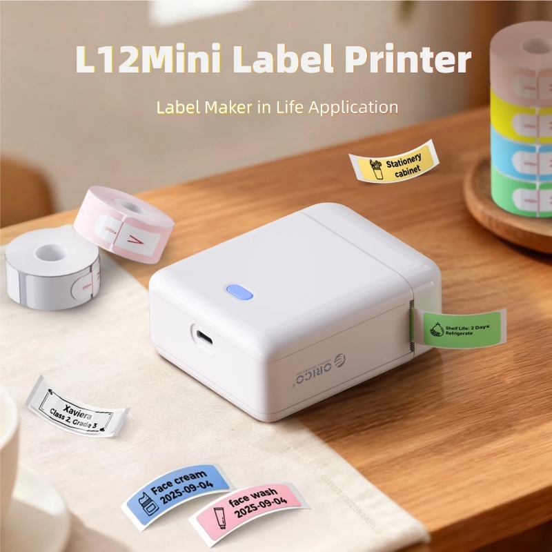 Impressora De Etiquetas Portátil Mini Térmica Sem Tinta Bluetooth Máquina De Etiquetagem Fio DIY Adesivo De Código De Ba