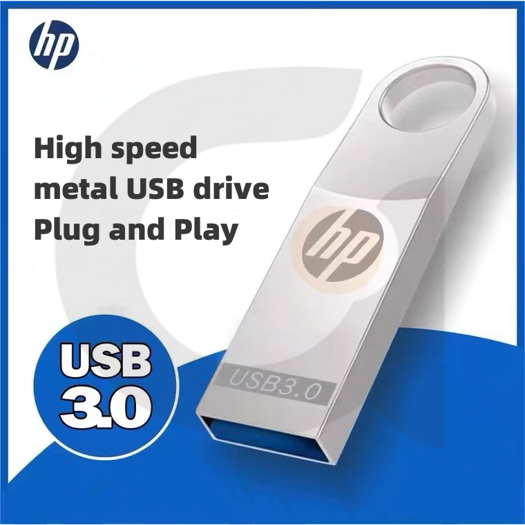 Unidade De Armazenamento De Anel Suspenso HP De Metal Pendrive USB 3.0 1GB 2GB 4GB 8GB 16GB 32GB 64GB 128GB 2TB Flash De