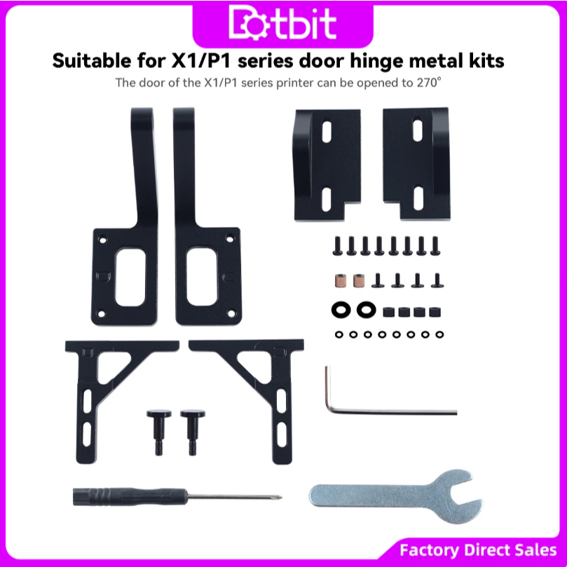 Para Bambu Lab X1 P1 Series Kit De Dobradiça De Porta De Chapa Metálica CNC Suportes De Montagem Frontal De Metal Resist