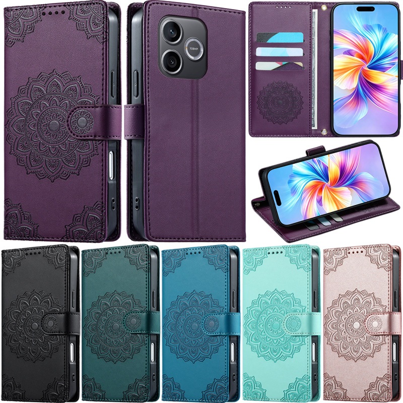 Capa De Luxo Para Huawei Honor 600 Lite X5B Plus X6C 200 400 Pro 200 X5C Mandala Carteira De Couro Com Slot Cartão Flip