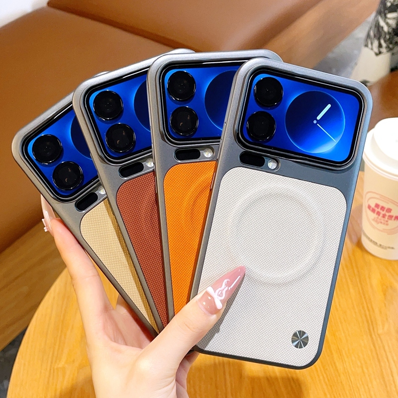 Para XiaoMi Mi 17 Pro Max Caso De Telefone Magnético Carregador Sem Fio 15 14 ProPC Casca Dura Protetora Couro Capa Tras