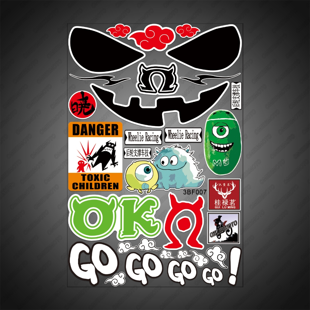 Adesivos Para Motocicleta Porta-Malas Fantasma Rosto Sorridente Decalque Proteção Decorativa À Prova D'água E Resistente