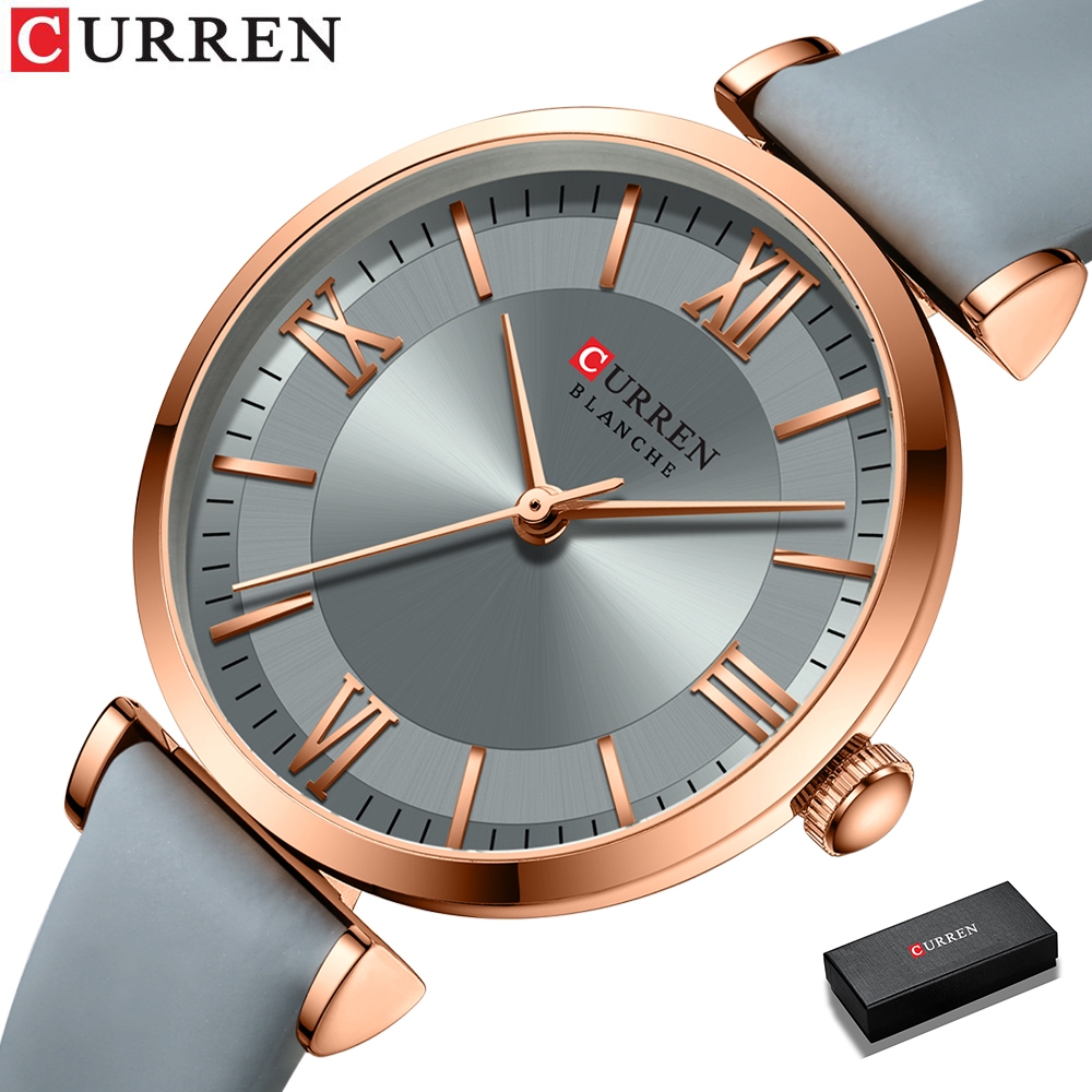 Curren Novos Relógios Femininos Simples De Quartzo Pulseira De Couro Elegância C