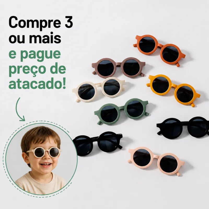 Óculos de Sol Infantil Bebê Estilo Coreano Fofo | Proteção UV400 Fashion para Passeio, Festa & Presente
