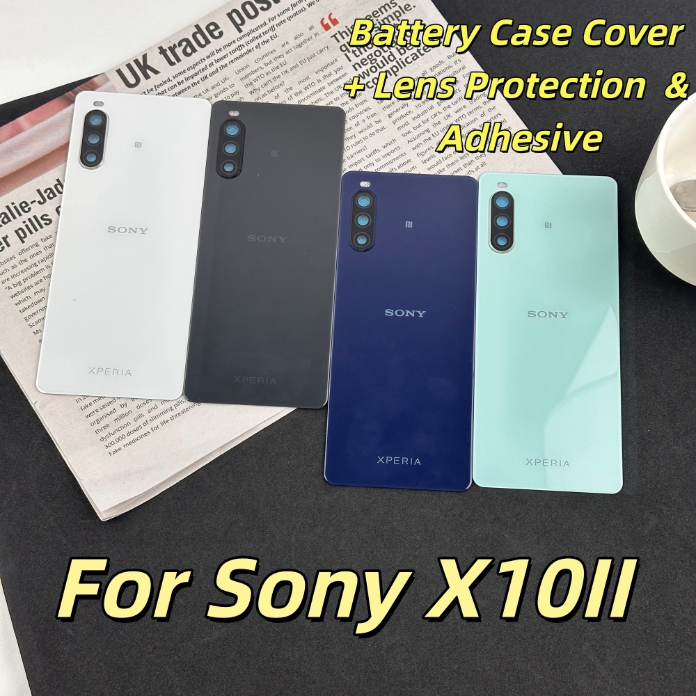 Capa De Vidro Traseira Para Sony Xperia 10 II 5G , Porta , Caixa De Bateria De Substituição , Com Lente De Câmera