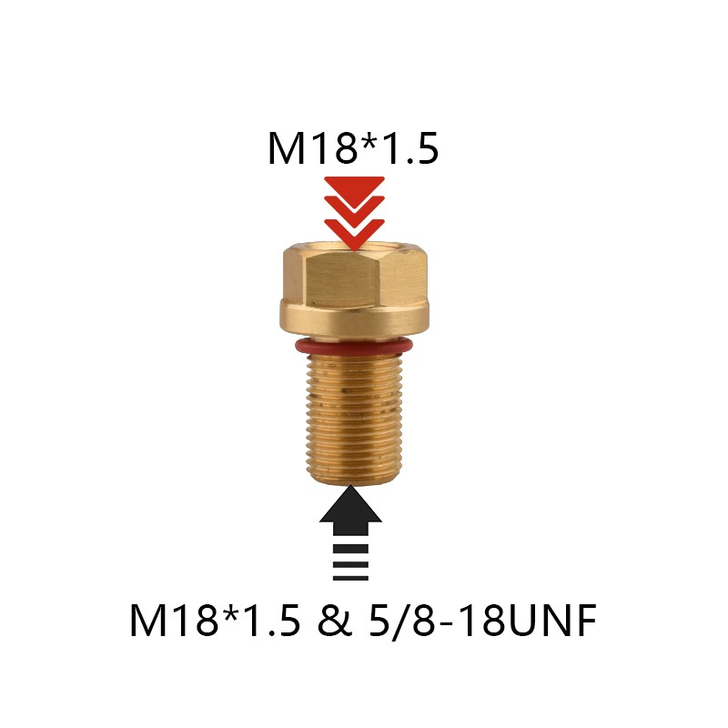 Adaptador De Válvula Unidirecional Em Bronze M18 * 1.5 Com Pino De Ventilação . Conexão Rápida Para Cilindros De Gás Usa