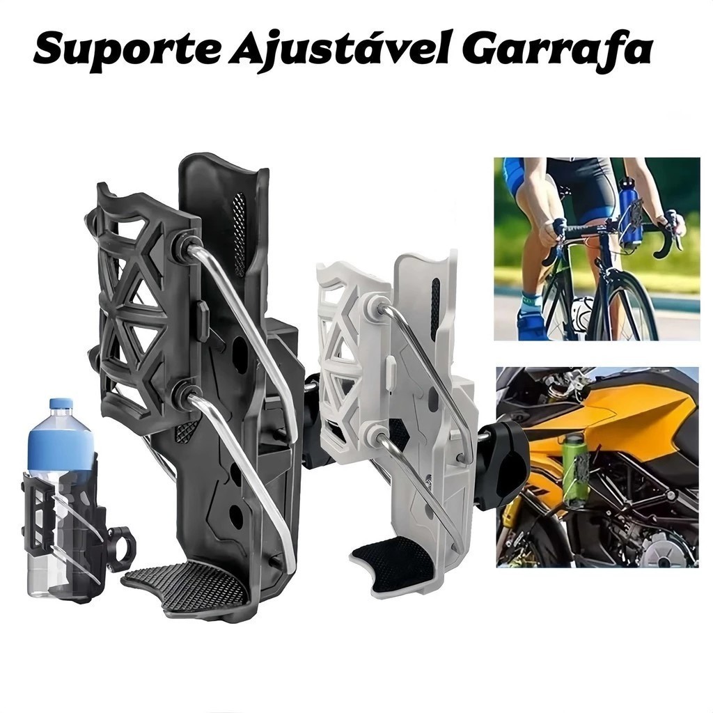 Suporte de Garrafa Ajustável em 360° – Fixação Universal para Bicicletas Elétricas e Motocicletas