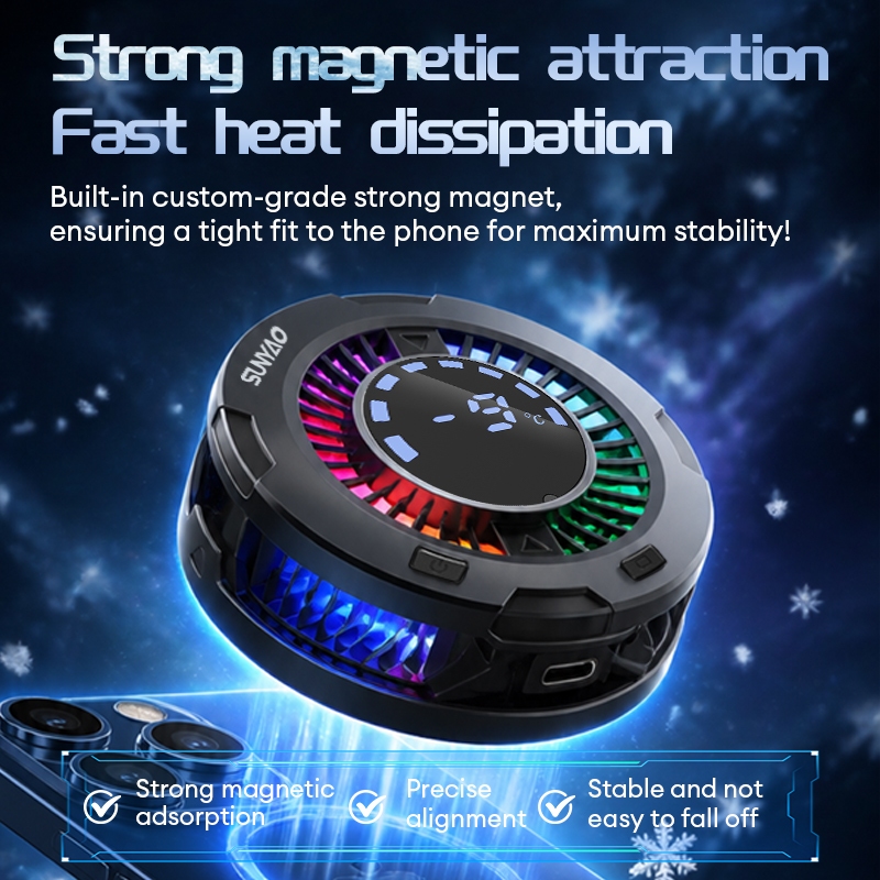 Lenovo Sunyao SR002 Refrigerador Magnético Para Telefone Ventilador Celular Radiador Semicondutor Com Controle De Temper