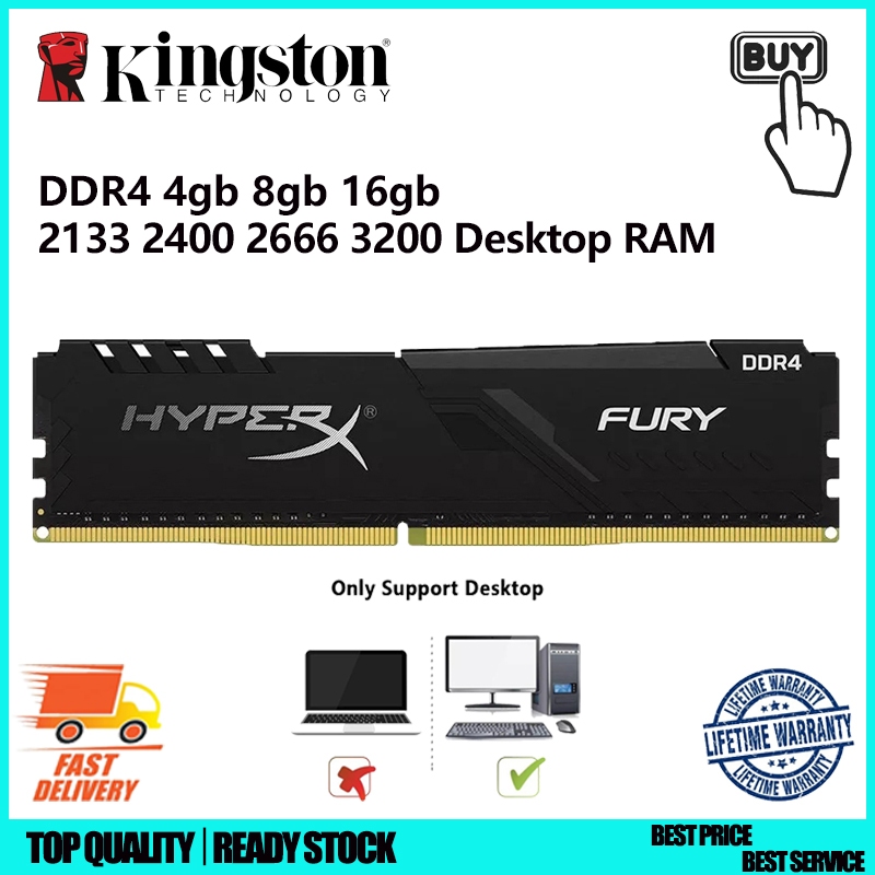 Kingston DDR4 1.2V HyperX FURY Desktop ram 4GB 8GB 16GB 2133/2400/2666/3200MHz PC4 udimm Dim Memória De 288 Pinos