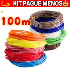 Refil Filamento PLA Kit 10 Rolos 100 / 120 M PRA Caneta 3D