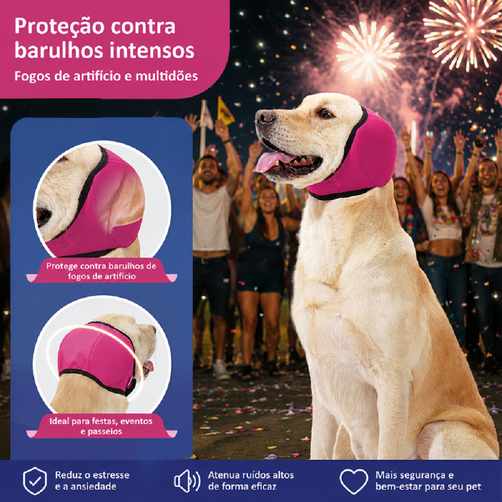 Capas Para Orelhas De Cachorro , Protetores De Ouvido Calmantes Cães Com Redução De Ruído Ajustáveis