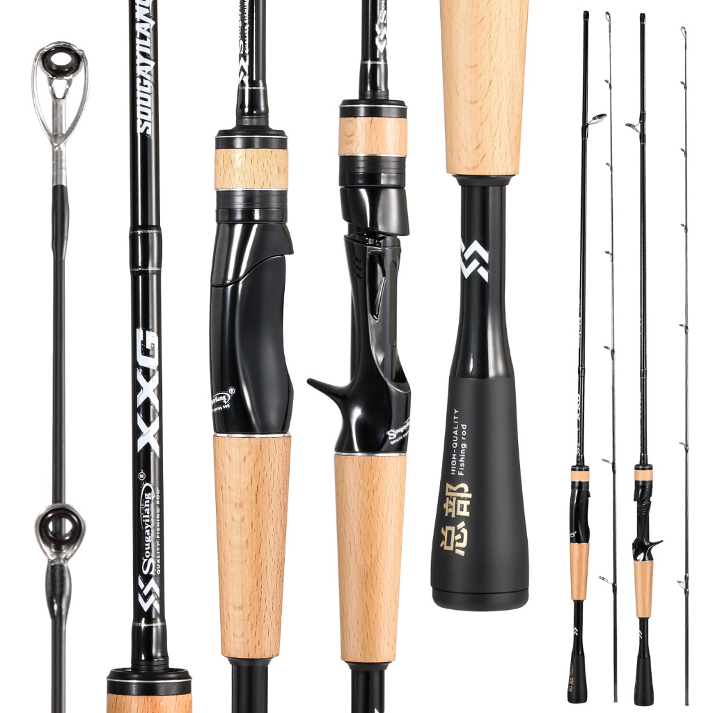 Sougayilang Vara De Pesca De 2 Seções , 1.8m , 5-10lb , Carbono Giratória/Fundição Para Água Doce/Salgada