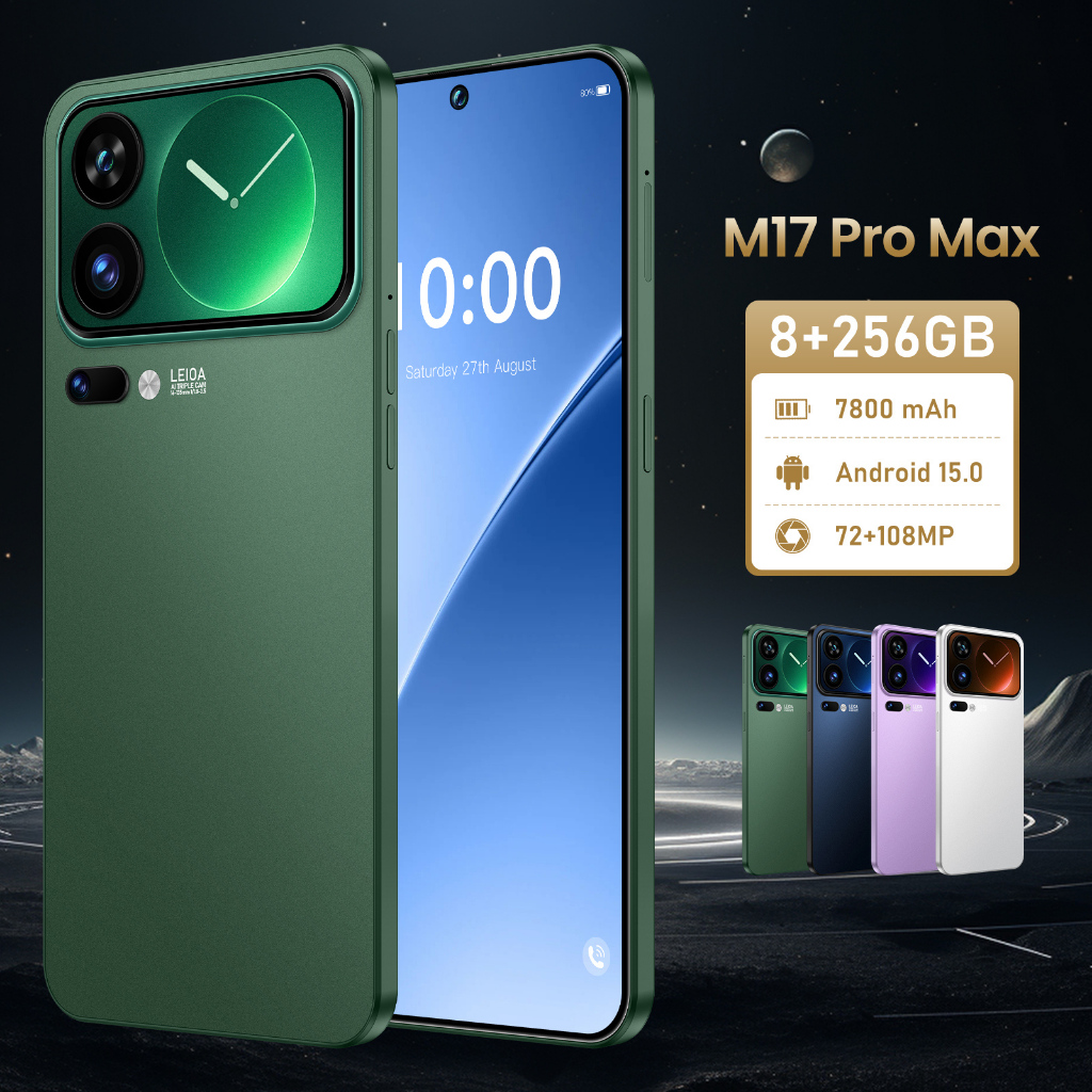 M17PM 4G/5G SmartPhone Tela De 6.7 Polegadas Grande Memória 8GB + 256GB Android 15.0 Bateria 7800mAh