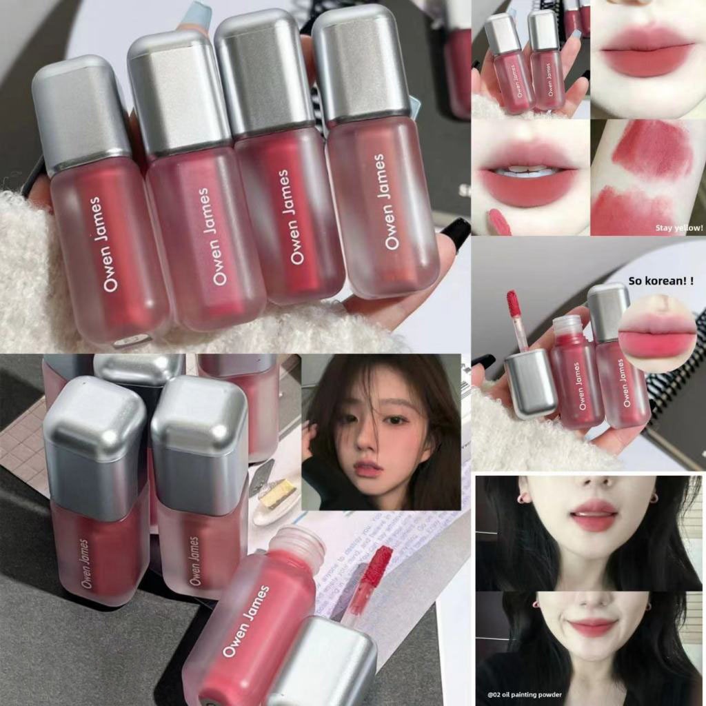 Brilho Labial Owen James Little Silver Tube-Acabamento Fosco Aveludado , De Longa Duração , Ilumina O Tom Da Pele