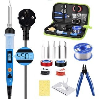 Conjunto De Solda Digital Kit De Ferro Elétrico Com Interruptor Liga-Desliga E Multímetro Ferramentas