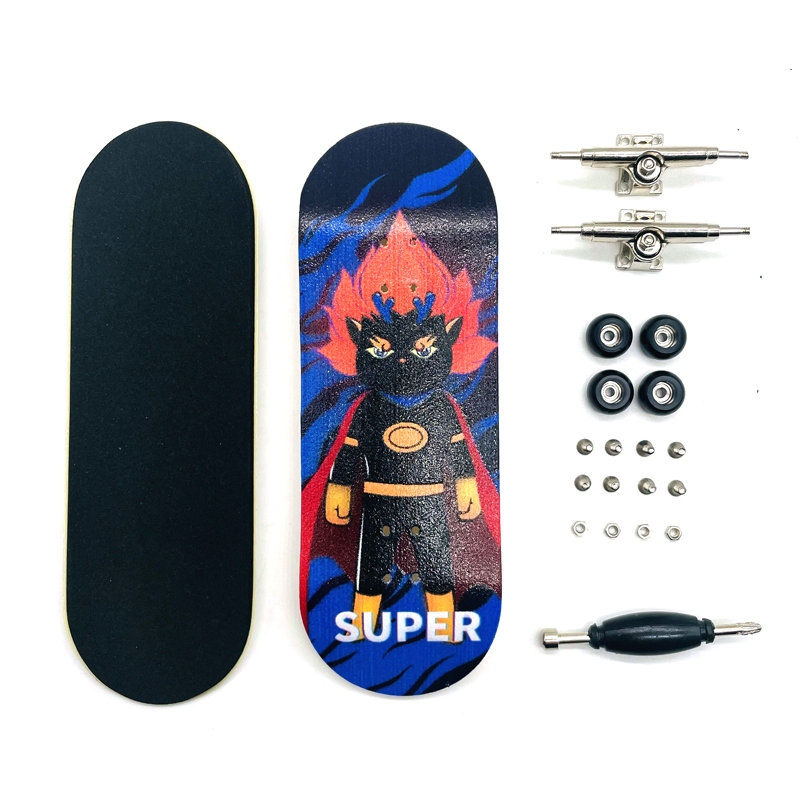 Skate De Dedo Profissional De 34 Mm Com Suporte De Liga De Madeira De Bordo De 5 Camadas E Rodas De Rolamento