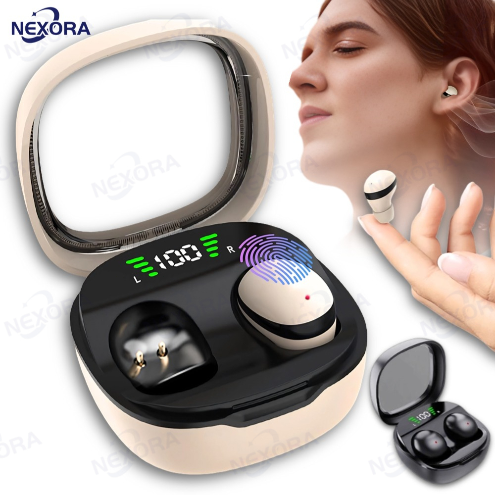 Fones De Ouvido Invisíveis-Bluetooth SK19 Esportivos 5.3 Intra-Auriculares Sem Fio Estéreo Para Redução De Ruído Dormir