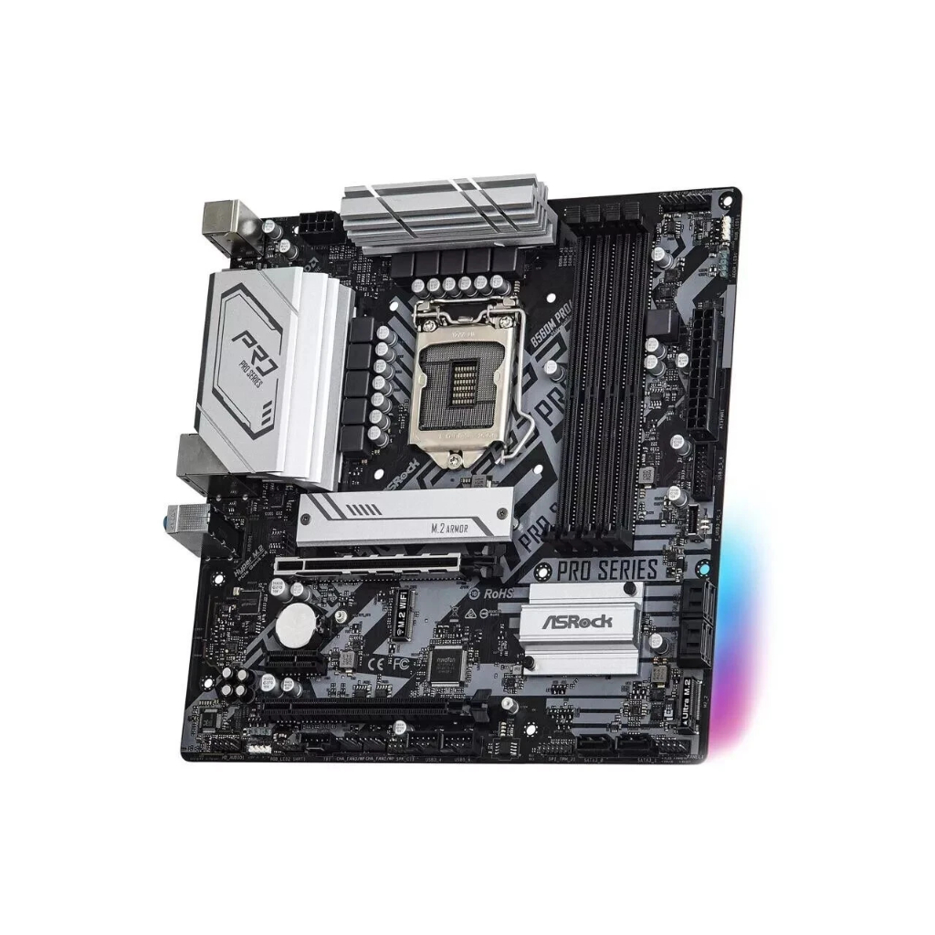 ASRock B560M PRO4 LGA 1200 Intel B560 SATA 6 Gbs Micro ATX Placa-Mãe DDR4 Canal Duplo HDMI