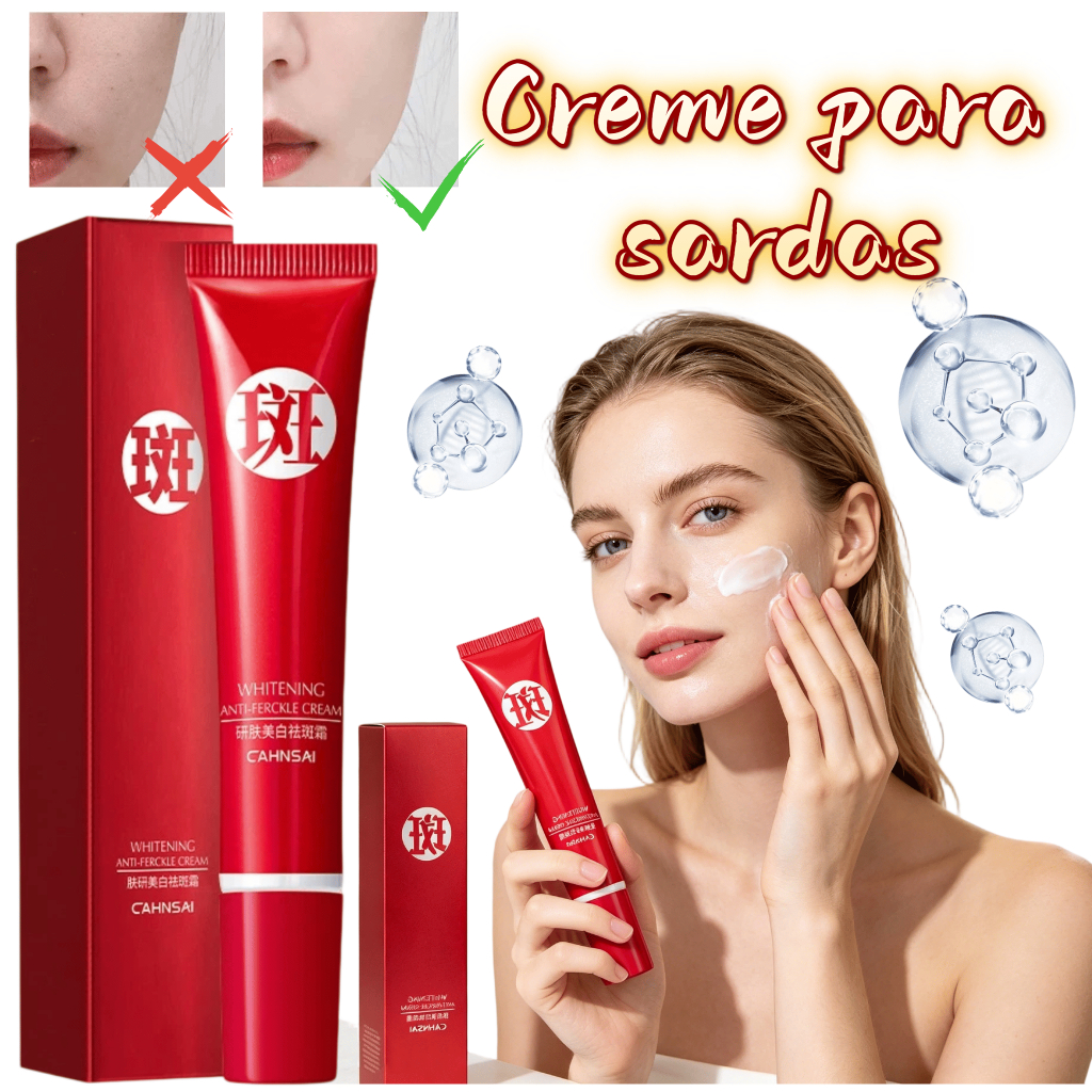 Medoosi Creme Clareador de Sardas 20g - Hidratante, Nutritivo, Reduz Marcas de Acne e Ilumina a Pele Noturna