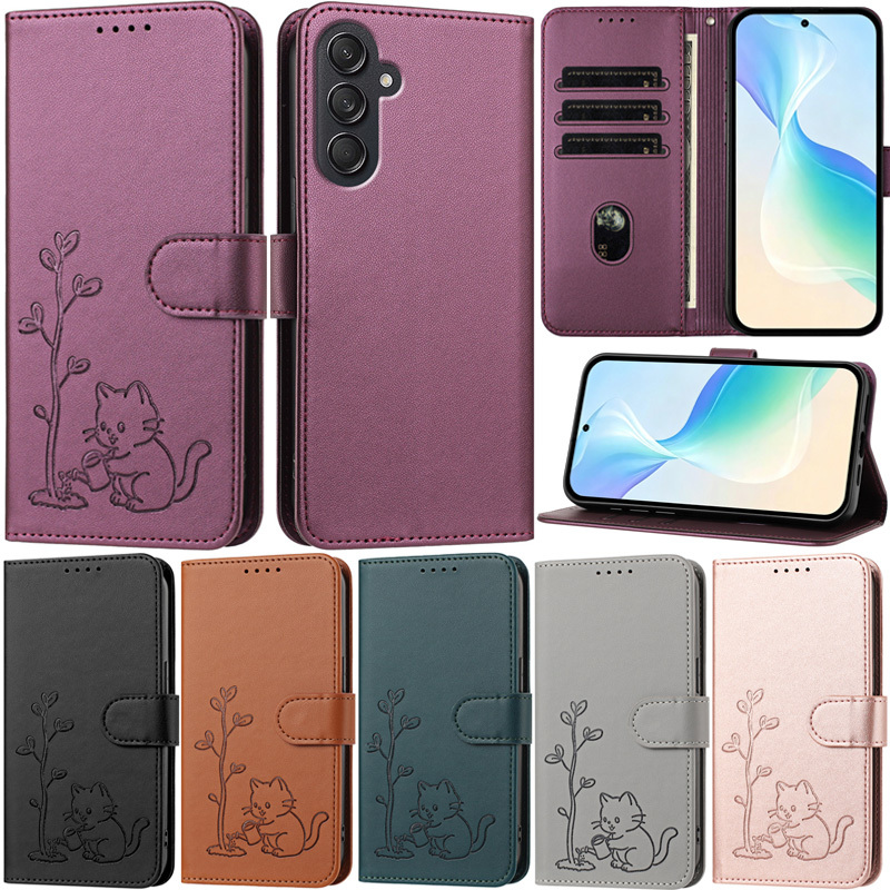 Caixa De Luxo Para Samsung Galaxy A55 A35 A25 A15 A54 A34 A14 5G A05S A24 4G A05 4G Carteira De Couro PU Macio Com Slot 