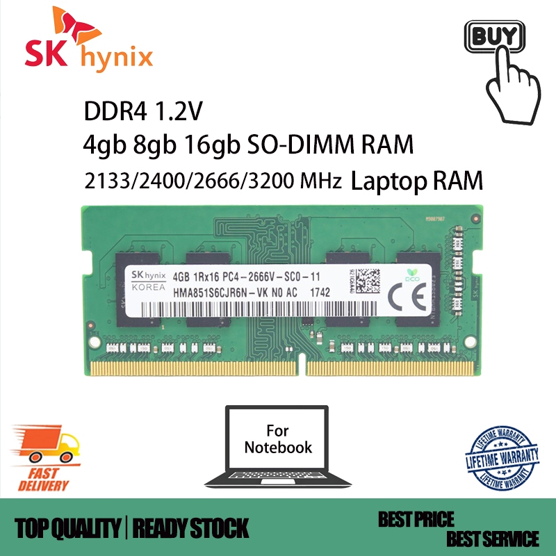 Hynix DDR4 Laptop RAM 4/8/16GB 2133/2400MHz/2666MHz/3200MHz Memória PC4-2400T SODIMM