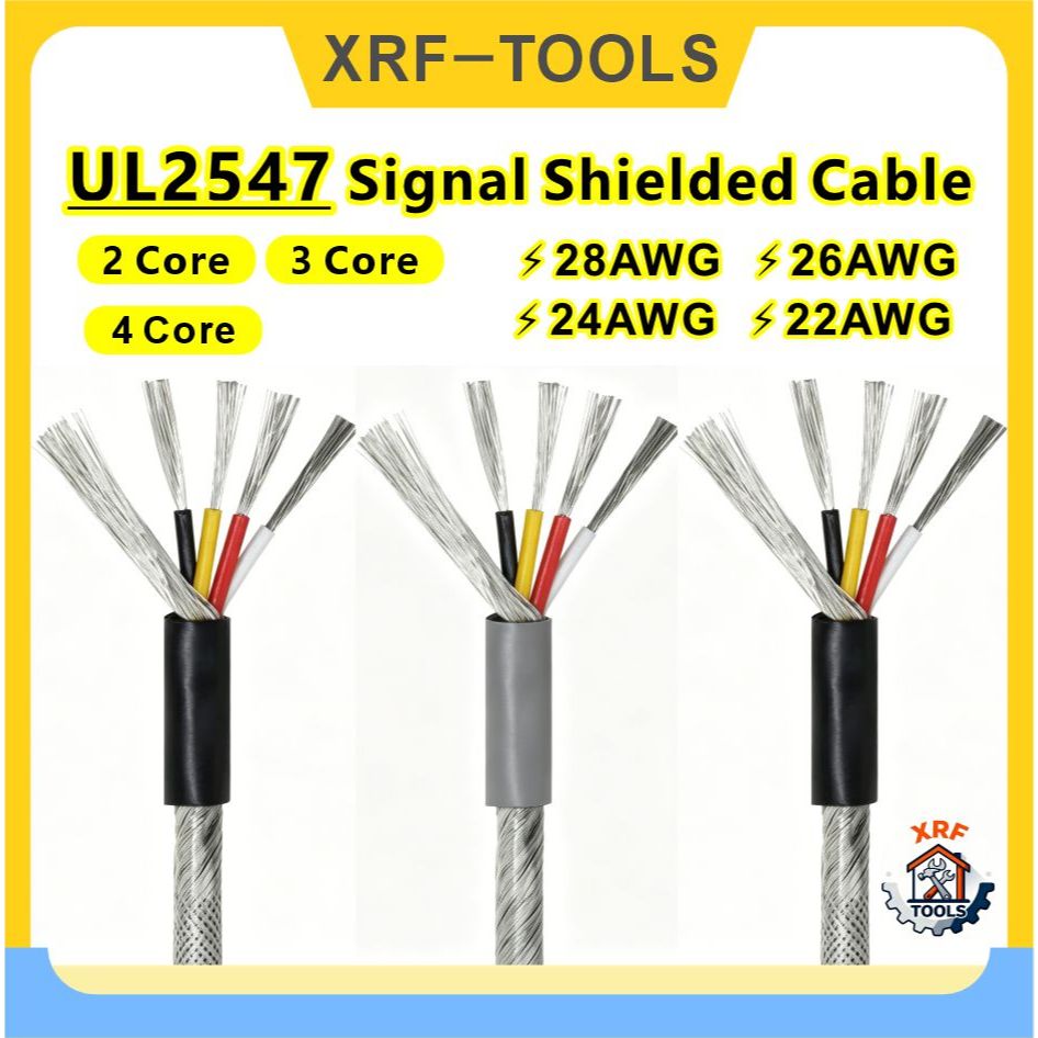 Cabo Blindado De Sinal UL2547 De 5 Metros 28AWG-22AWG 2 3 4 Núcleos Fio Enrolado À Terra De Fechadura Elétrica De Áudio