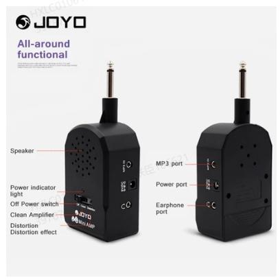 JOYO JA-01 Mini alto-falante com bateria amplificador de guitarra elétrica fone de ouvido efeito de prática mudo bom