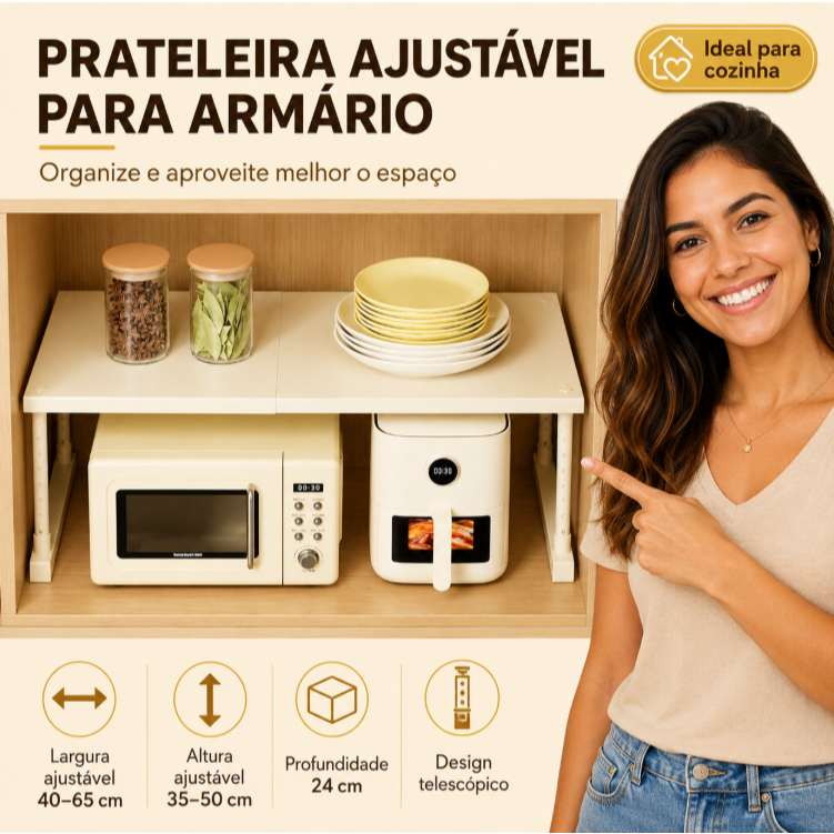 Rack Metálico Multiuso Ajustável Suporte Prateleira Para Microondas Branco