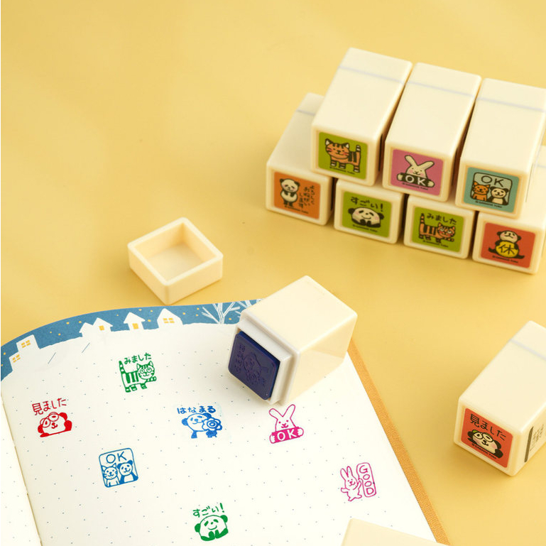 Japão japão KODOMO NO KAO selo embebido bonito Animal manual agenda selos de tinta tinta recarregável