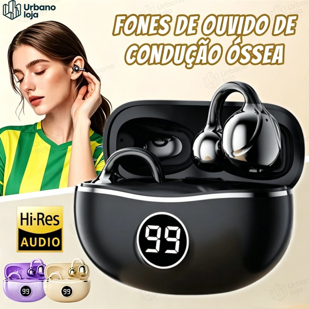 Fones De Ouvido Sem Fio Fone Bluetooth Com Microfone Handsfree Cancelamento Ruído Clipe Música Esportes Jogos Earplug-UR