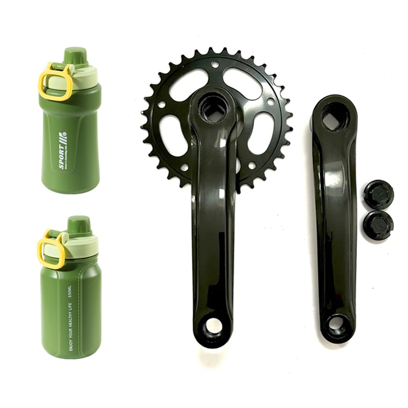Pedivela 170mm Aço 32 Dentes Ponta Quadrada 7/8/9V + Garrafa de água para ciclismo
