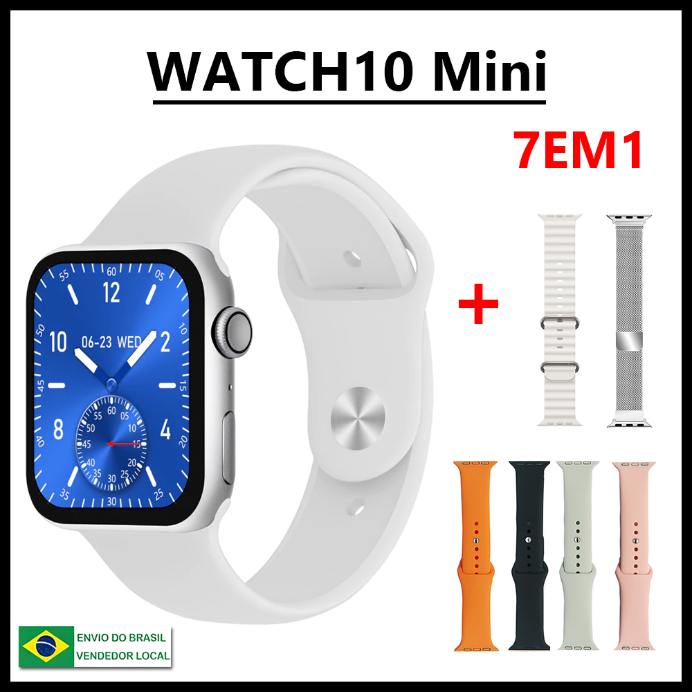 Novo Smartwatch Mini 7 em 1 com Fone Bluetooth TWS Monitor de Pressão Arterial Chamada Bluetooth Envio de São Paulo
